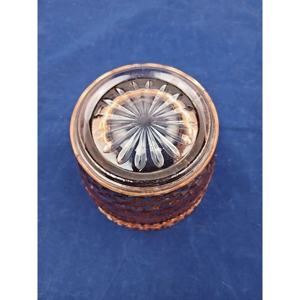 Vintage Pink Depression Style Glass Bowl Diamond Pattern Made in Indonesia